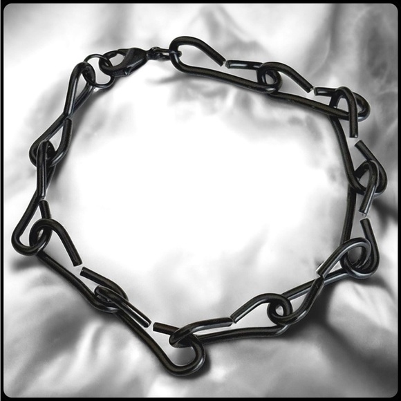 5 For $25💫Alternative Biker Black Chain Links Wicked Bracelet - Picture 1 of 4